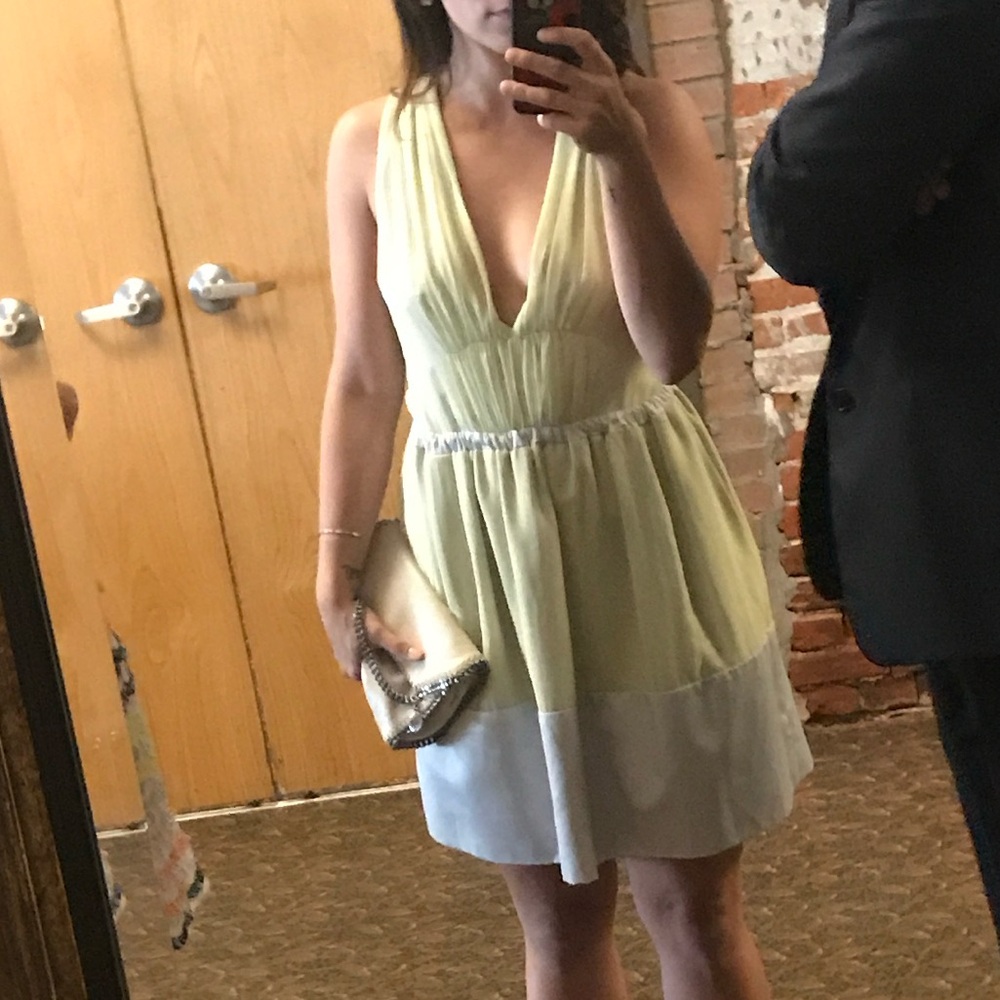 BCBG silk and chiffon homecoming dress
